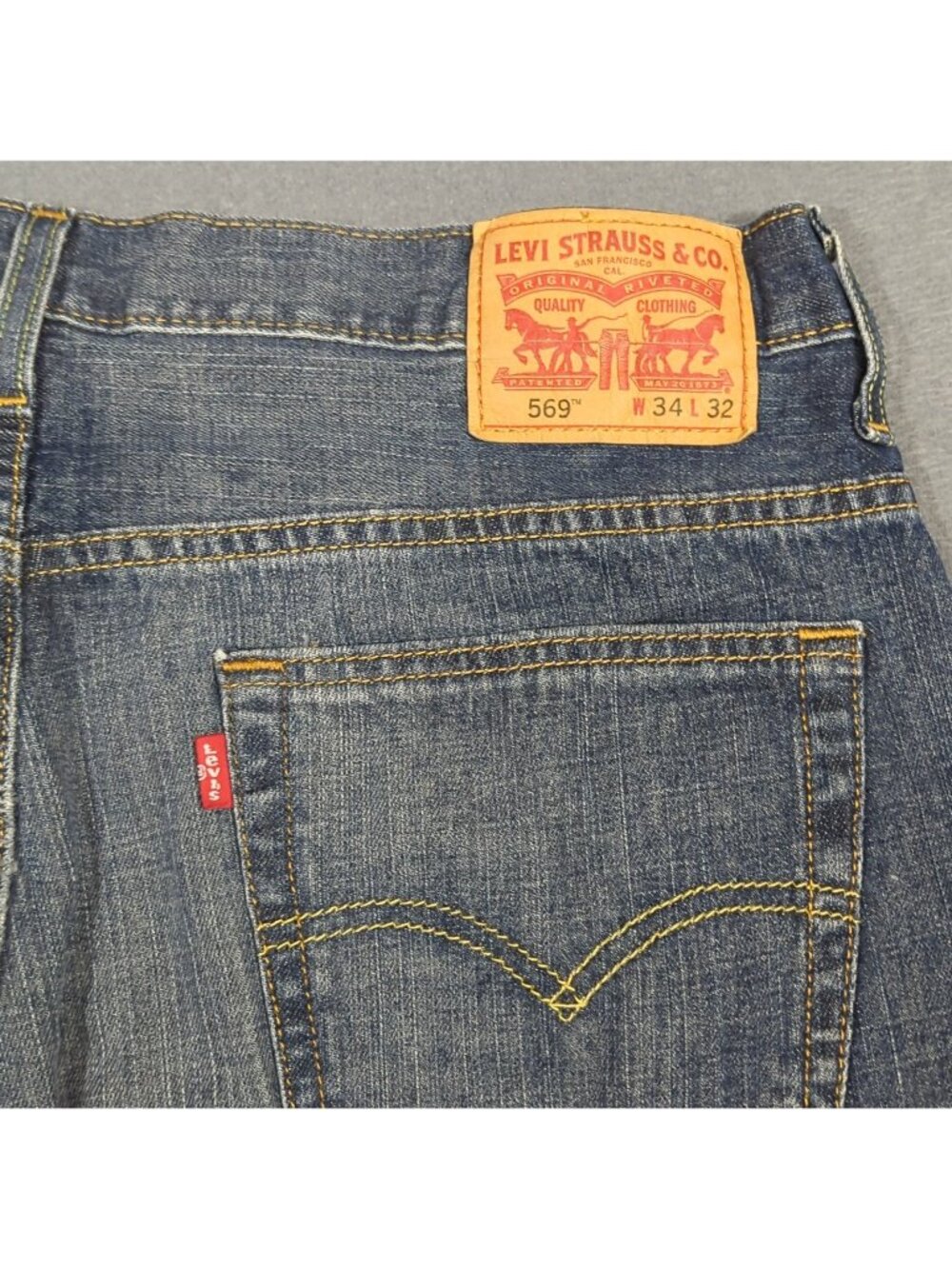 Levi's Jeans Men's 34x32 Fits 35x31 Blue 569 Loose Straight Denim